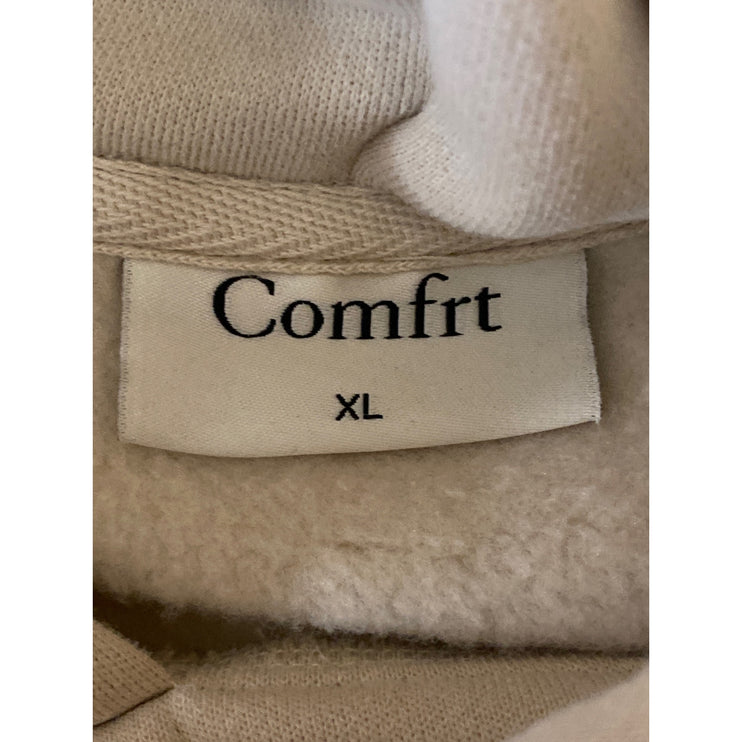 Comfrt Signature Hoodie Beige Embroidered Long Sleeve Sweater Sweatshirt Top XL