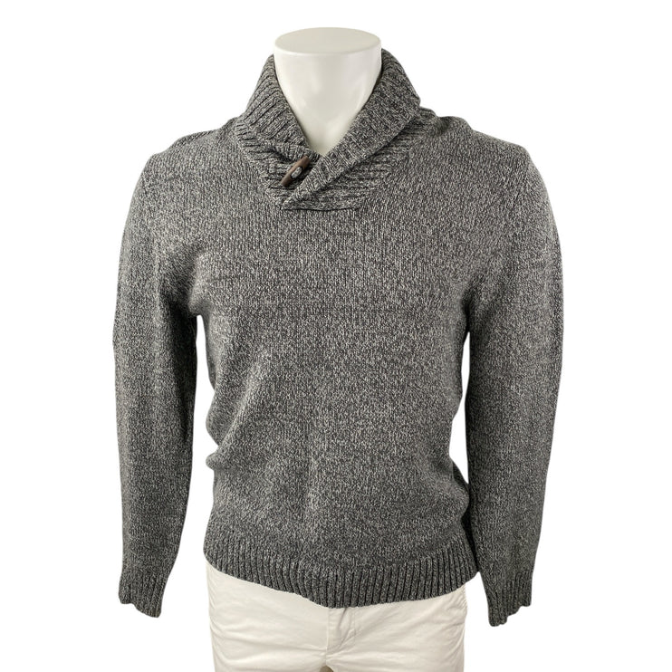 Urban Pipeline Men's Gray Ribbed Knit Collared Long Sleeve Sweater Top Size L