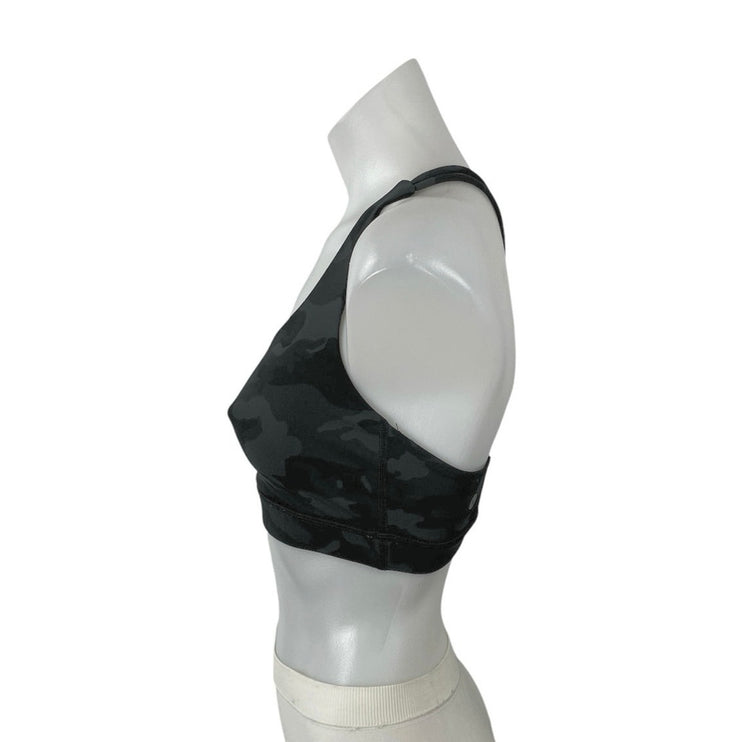 Lululemon Black Cross Back Scoop Neck Workout Athletic Sports Bra Crop Top Sz S