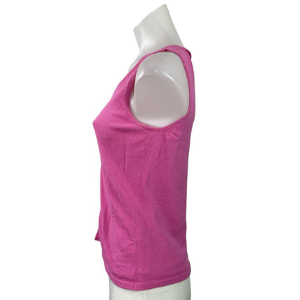 Banana Republic Women's Pink Sleeveless V Neck Ruched Knit Tank Top Size M