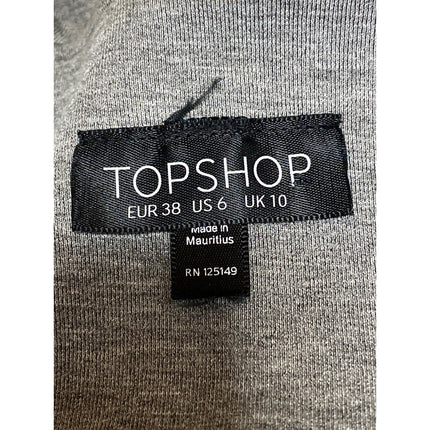 Topshop Women's Gray V-neck Zip Up Long Sleeve Peplum Coat Jacket Top Size M