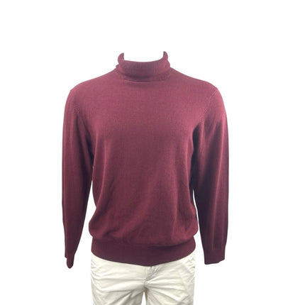 Orvis Men's Red Silk Cashmere Turtleneck Long Sleeve Knit Sweater Top Size M