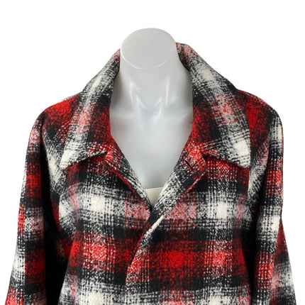 Boohoo MAN Womens Plaid Check Long Sleeve Button Up Shacket Over Coat Jacket 3XL