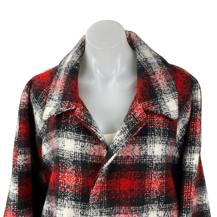 Boohoo MAN Womens Plaid Check Long Sleeve Button Up Shacket Over Coat Jacket 3XL