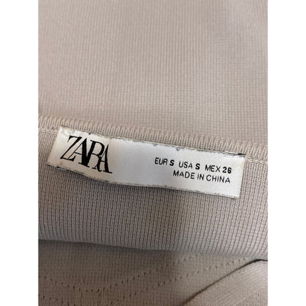 Zara Women's Gray Sleeveless Corset Bustier Knit Cami Tank Camisole Crop Top S