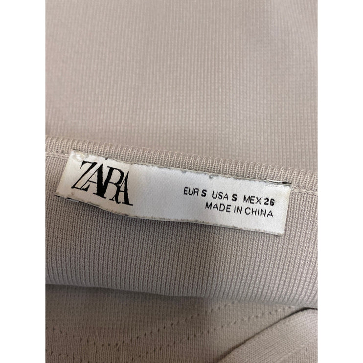 Zara Women's Gray Sleeveless Corset Bustier Knit Cami Tank Camisole Crop Top S