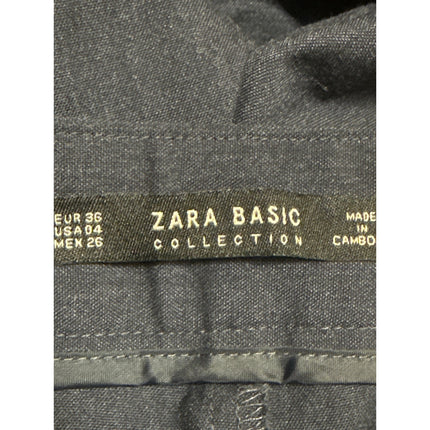 Zara Women's Black High Rise Slim Straight Leg Career Trousers Pants Size 4
