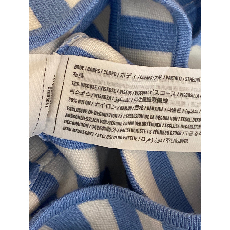 Abercrombie & Fitch Blue White Striped Sleeveless Cami Tank Crop Top Size S