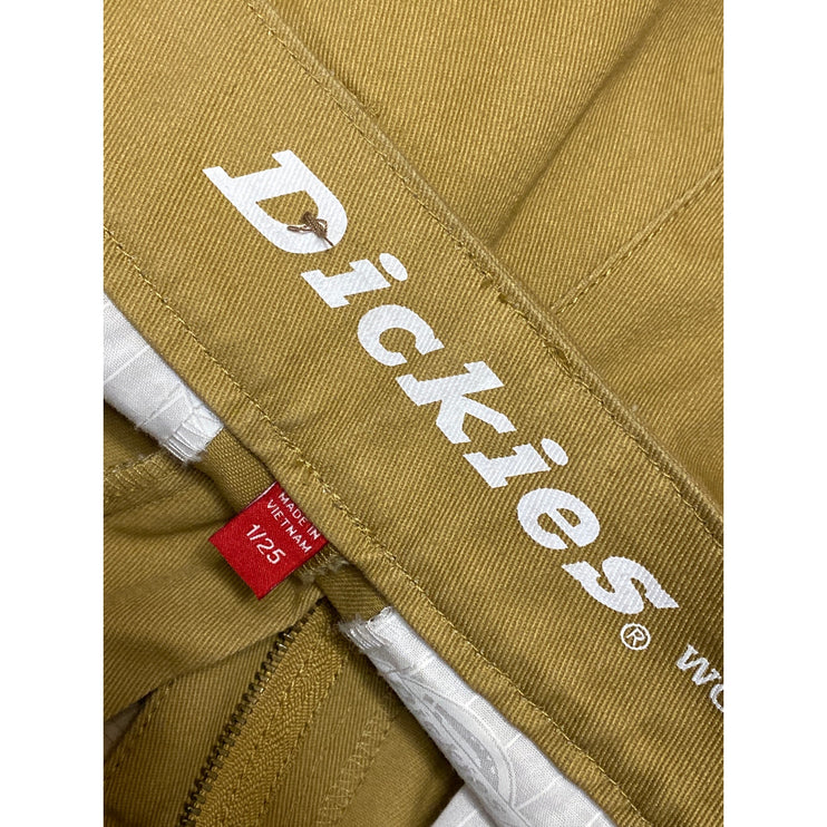 Dickies Women's Khaki Beige High Waist Loose Fit Wide Leg Baggy Pants Size 25