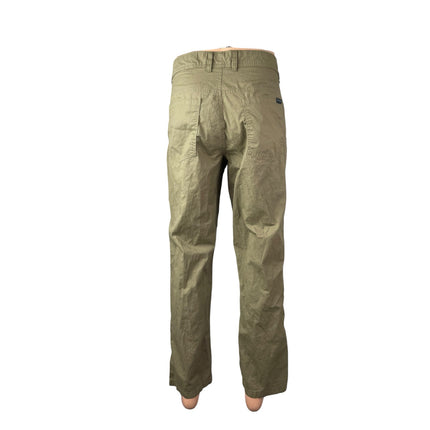 Columbia Men's Olive Green High Rise Straight Chino Trousers Dress Pants W36 L32