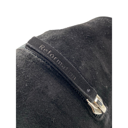 Reformation Raven Women's Black Suede Pointed Toe Zip Up Over the Knee Boots 9.5