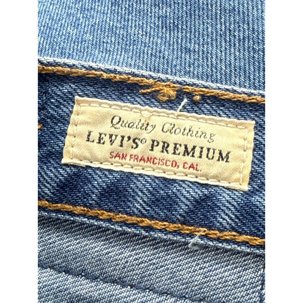 Levi's Light Blue High Rise Side Slit Classic Midi Flare A-Line Denim Skirt 27