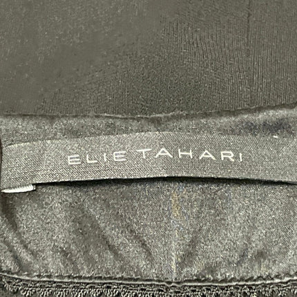 Elie Tahari Black Sleeveless Draped Open Back Cocktail Midi Sheath Dress Size M