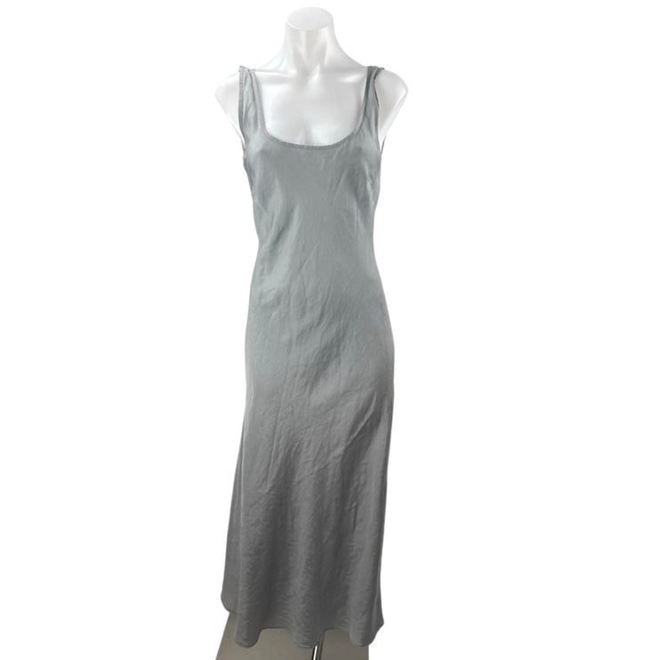 Zara Women's Gray Sleeveless Scoop Neck Cami Open Back Tank Maxi Dress Size 0