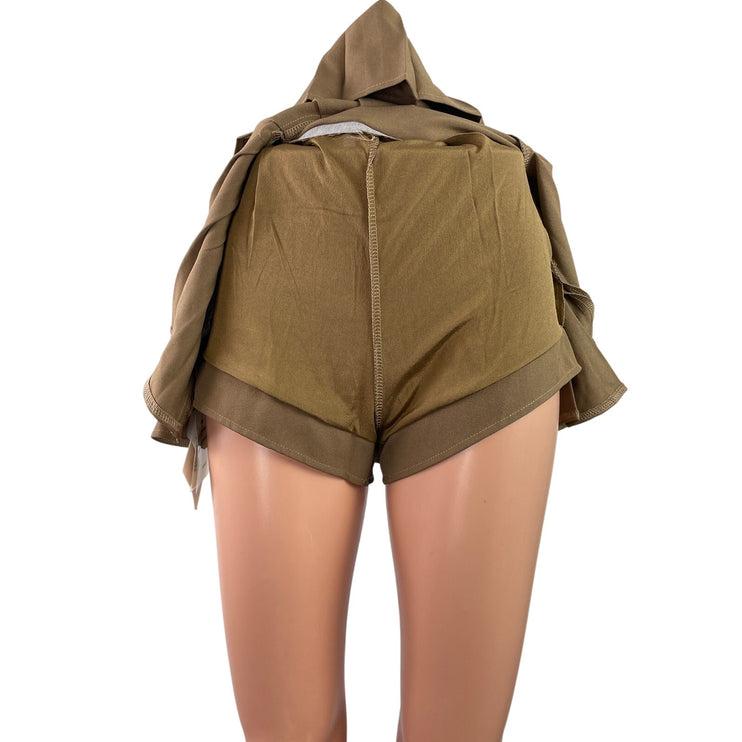 NEW J.Ing Tan High Waisted Pleated Flare A Line Mini Skirt Skort Shorts Size XS