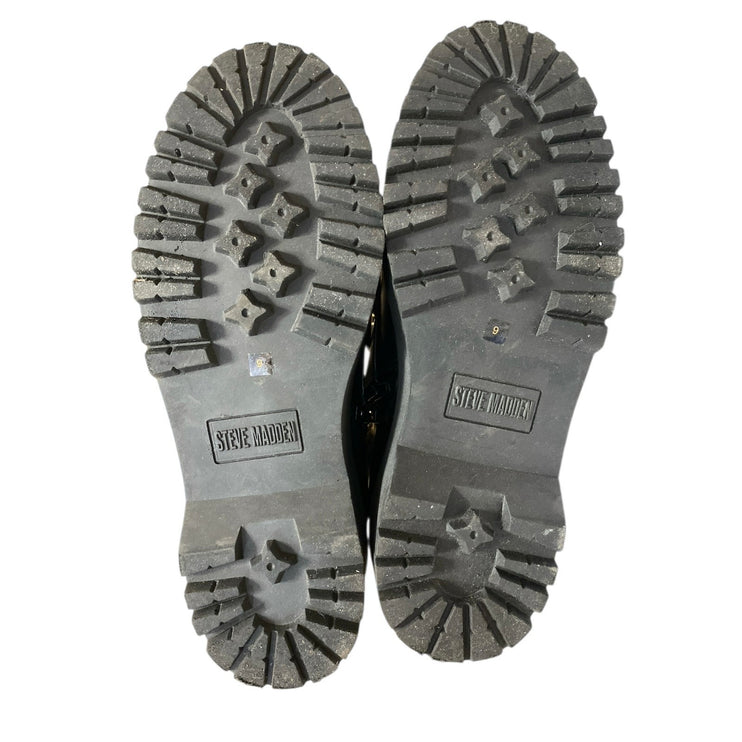 Steve Madden Bettyy Women's Black Lace Up Round Toe Platform Combat Boots Size 9