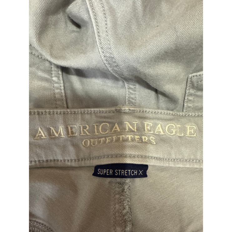 American Eagle Womens Gray Distressed Stretch Skinny Jegging Denim Jeans Size 14