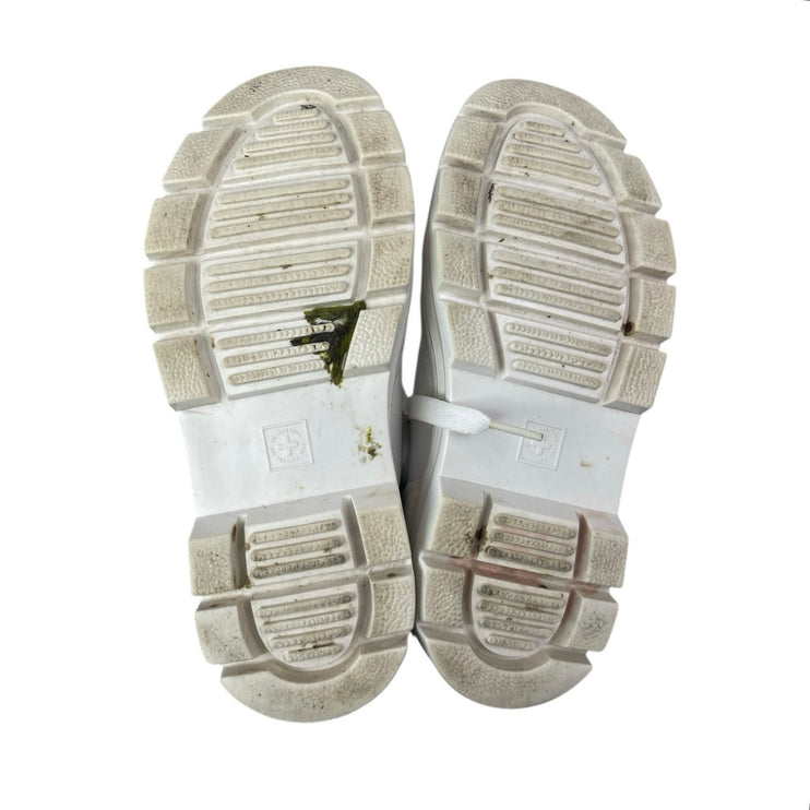 Dr. Martens Airwair Combs White Round Toe Lace-Up Platform Combat Boots Size 6