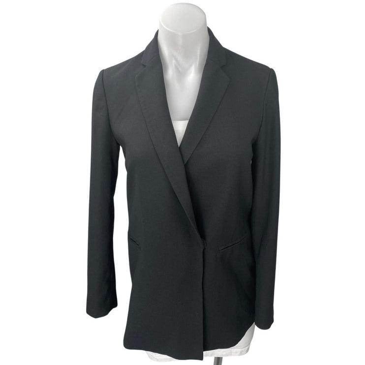 Madewell Lycee Women's Black Long Sleeve Drapey Blazer Coat Suit Jacket Size 0
