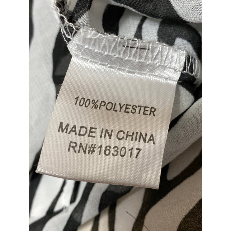 Princess Polly Black White Zebra Animal Print Short Sleeve Button Up Shirt Top 6