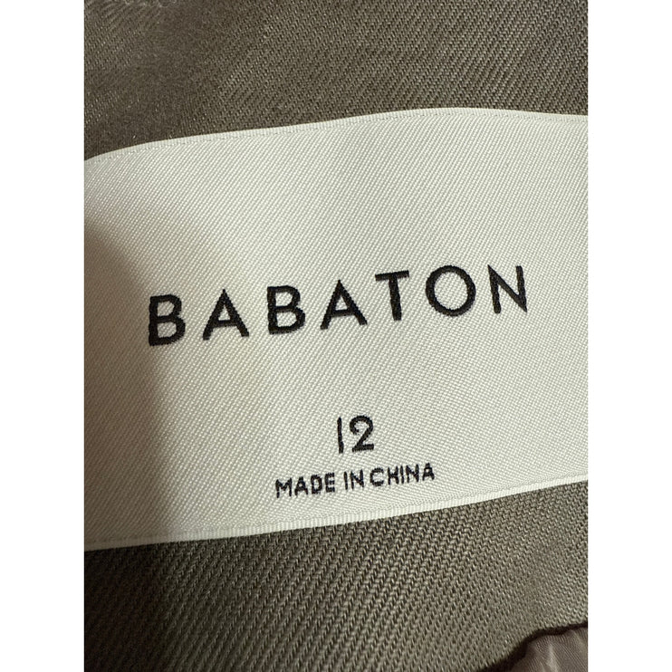 Aritzia Babaton Women's Gray Sleeveless Button Up V-Neck Crop Vest Top Size 12