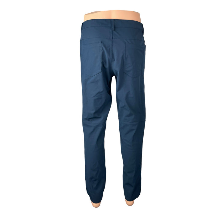 Lululemon ABC Men's Blue Slim Fit Straight Casual Chino Khaki Trousers Pants 32