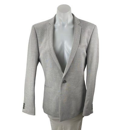 ASOS Women's Gray Long Sleeve Notch Lapel Button Blazer Coat Suit Jacket Size S