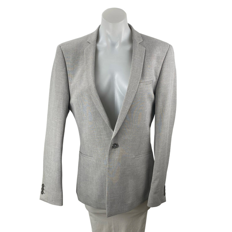 ASOS Women's Gray Long Sleeve Notch Lapel Button Blazer Coat Suit Jacket Size S
