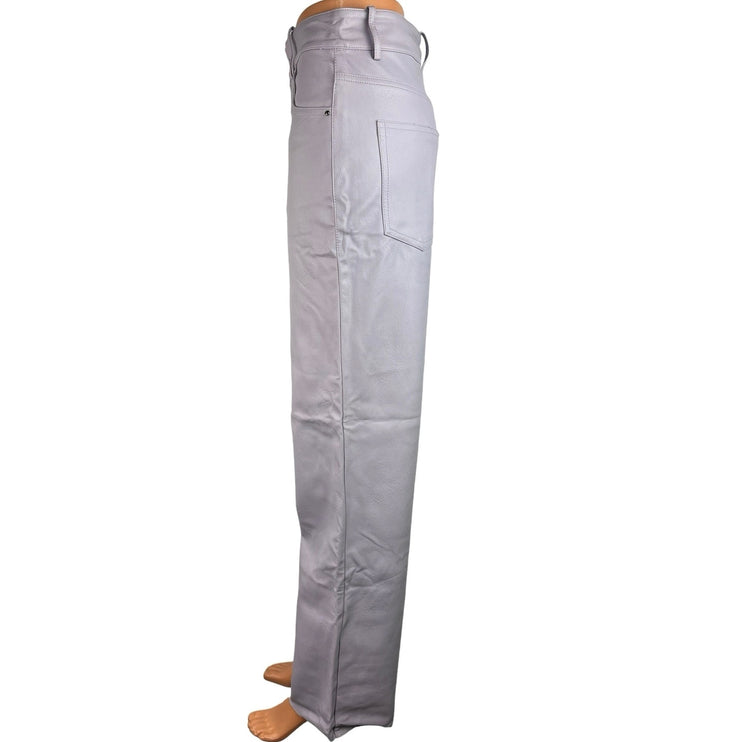 Zara Light Purple High Waist Straight Leg Stretch Pockets Casual Ankle Pants S