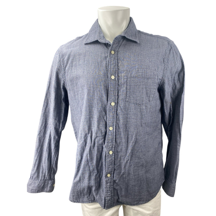 Banana Republic Untucked Slim Fit Men's Gray Long Sleeve Button Down Shirt Top L