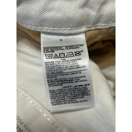 Old Navy High Rise OG Straight Women's White Cuffed Denim Jean Shorts Size 0