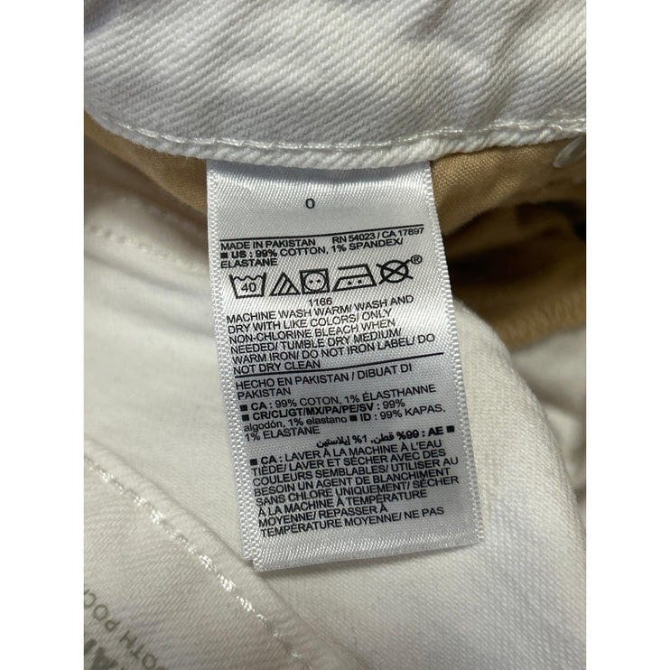 Old Navy High Rise OG Straight Women's White Cuffed Denim Jean Shorts Size 0
