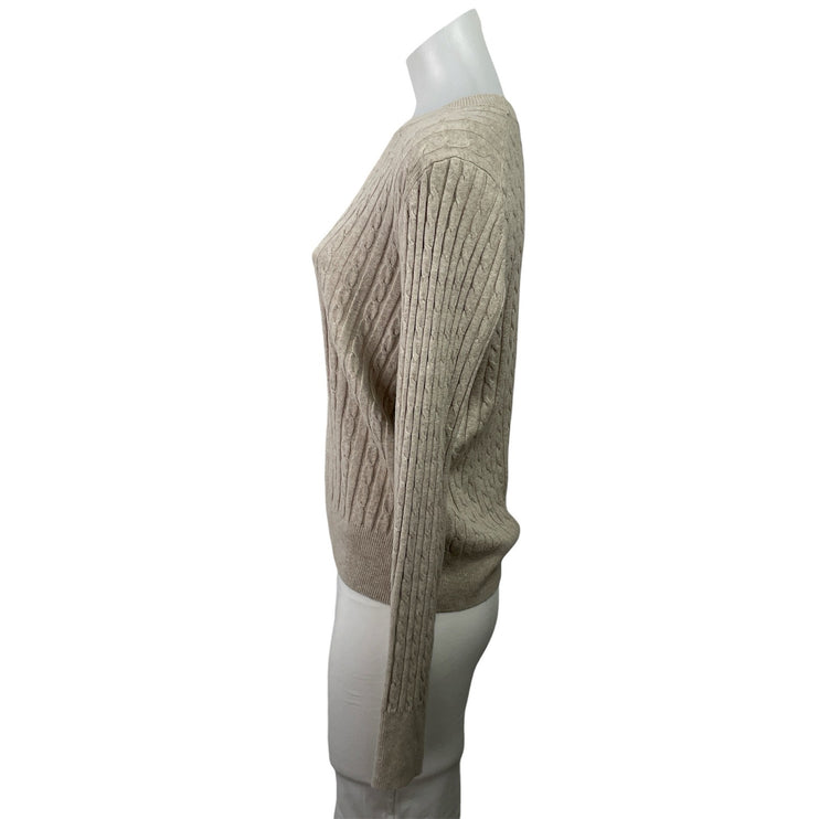Gap Women's Gray Ribbed Knit Crew Neck Long Sleeve Pullover Sweater Top Size S