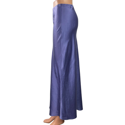 Reformation Purple Silky Satin High Waist Straight Maxi A-Line Slip Skirt Size 4