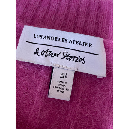& Others Stories Womens Pink Wool Long Sleeve Button Down Cardigan Sweater Top S