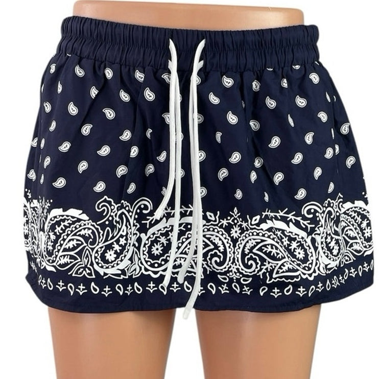 NEW Edikted Hidi Bandana Paisley High Rise Mini Wide Leg Flare A-Line Skirt XS
