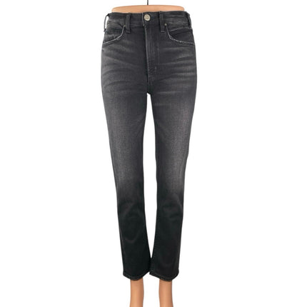 McGuire Women's Black Washed High Rise Slim Straight Leg Denim Jeans Size 25