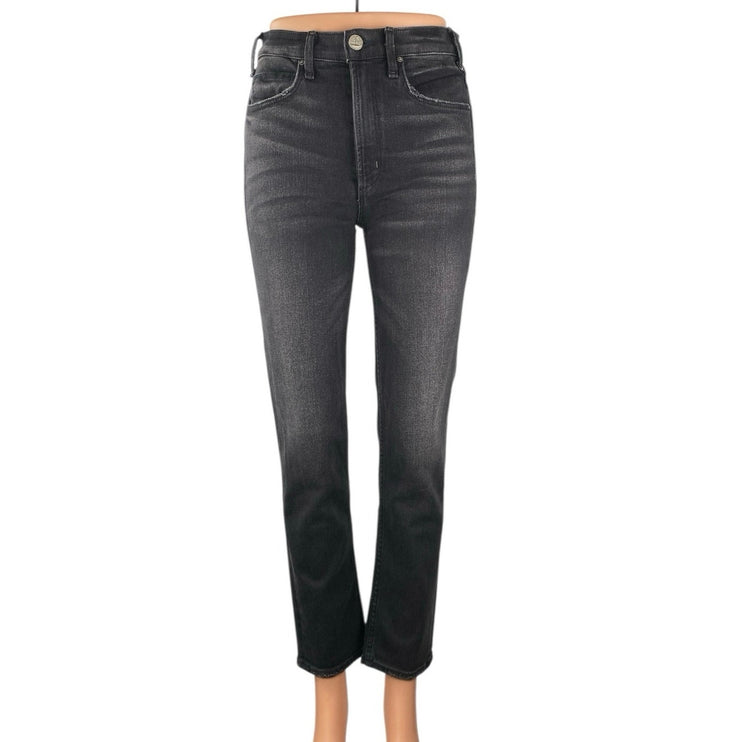 McGuire Women's Black Washed High Rise Slim Straight Leg Denim Jeans Size 25
