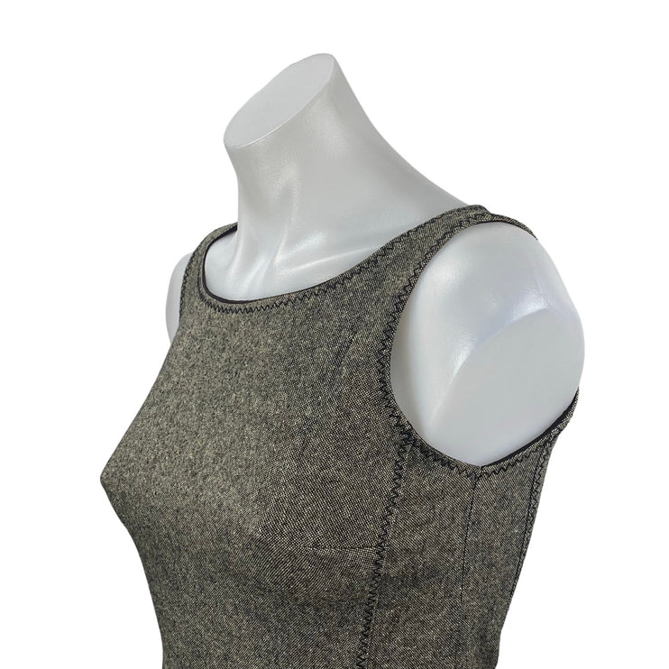 Ann Taylor LOFT Petites Gray Wool Silk Sleeveless Mini Flare Tank A-Line Dress 2