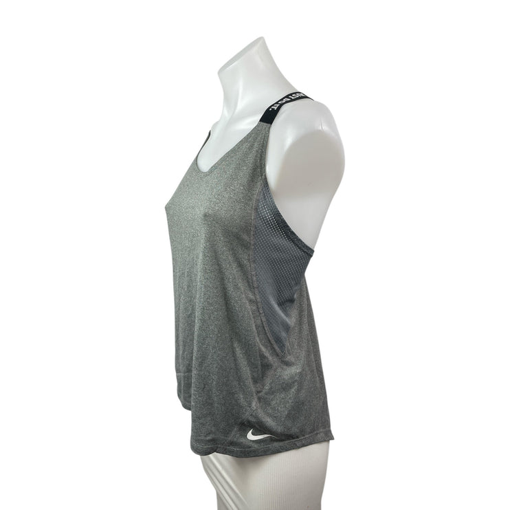 Nike Dri Fit Women's Gray Crossback Running Yoga Workout Athletic Tank Top Sz M