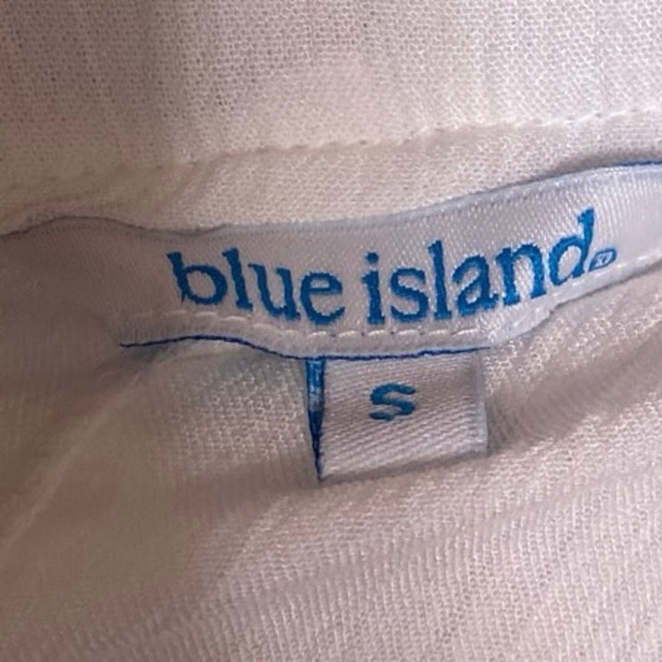 Blue Island Women's White Wide Leg High Waist Crop Ankle Trousers Pants Size S