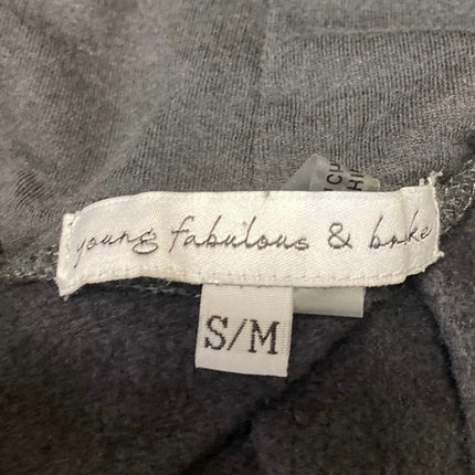 Young Fabulous & Broke Women's Black Hooded Hoodie Crop Sweatshirt Top Size S/M