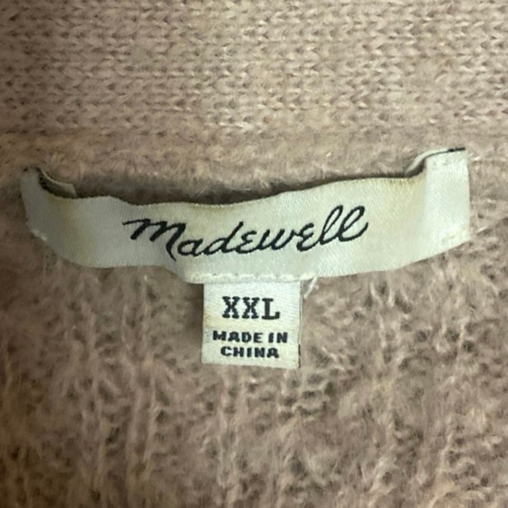 Madewell Women's Brown Cable Knit Long Sleeve Button Up Cardigan Sweater Top XXL