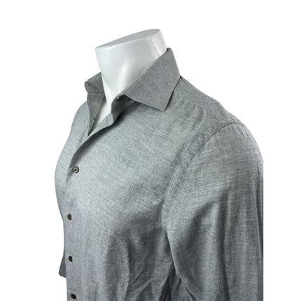 Zara Men's Gray Long Sleeve Regular Fit Casual Button Down Shirt Top Size M