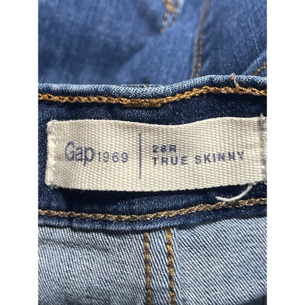 GAP 1969 True Skinny Women's Blue Mid Rise Slim Fit Denim Jeans Pants Size 28