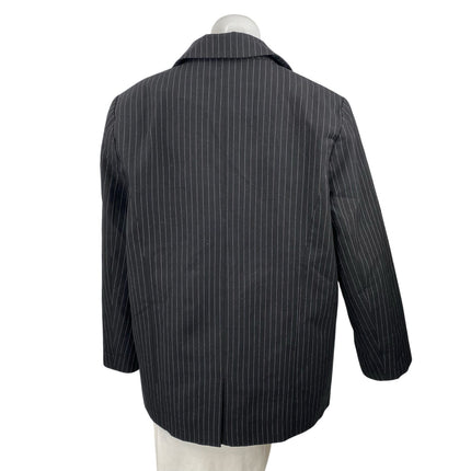 Lioness Stripe Notched Collared Long Sleeve Double Breasted Blazer Coat Jacket M