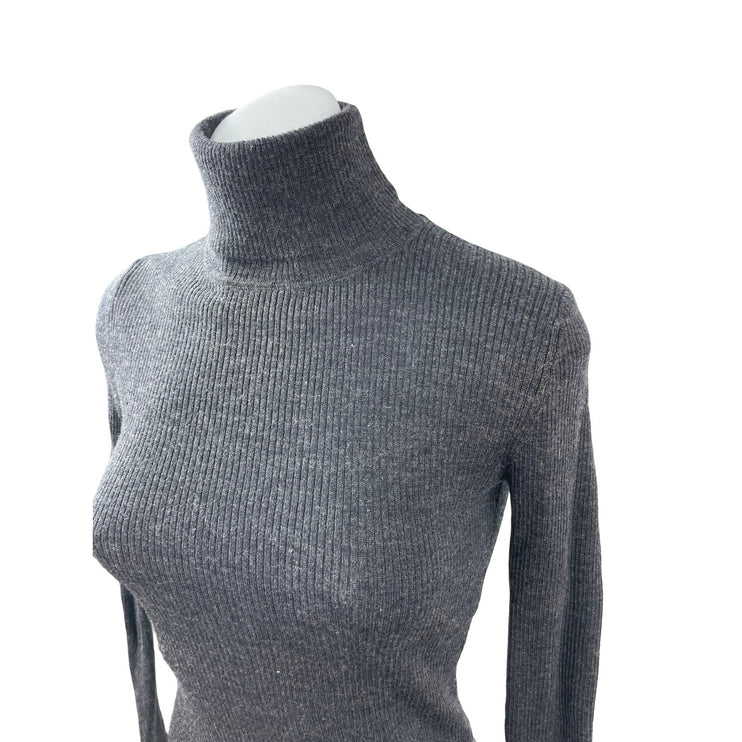 Philosophy Women Black 100% Wool Knit Long Sleeve Turtleneck Sweater Top Size M
