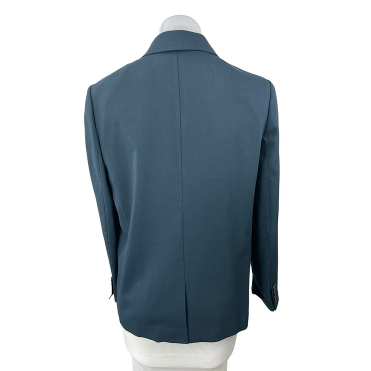Sistina Blue Notched Collar Long Sleeve Single Breasted Blazer Coat Jacket 4-6