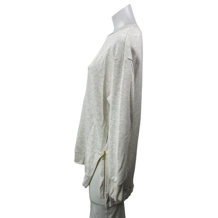 Varley Heather Gray Long Sleeves Side Zip Oversized Pullover Sweater Top Size S