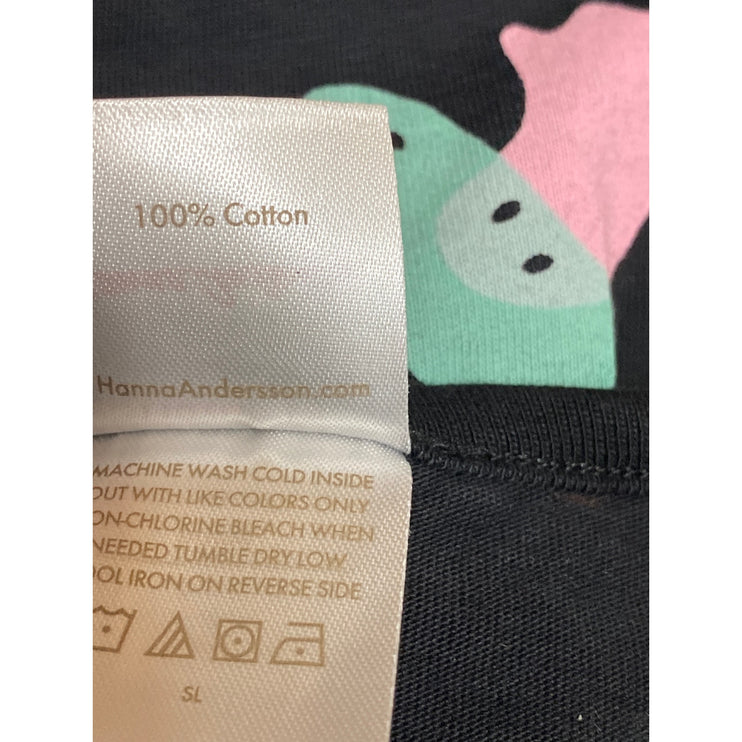 Hanna Andersson Black Ghost Print Long Sleeve Cotton Flared A-Line  Dress Size 5